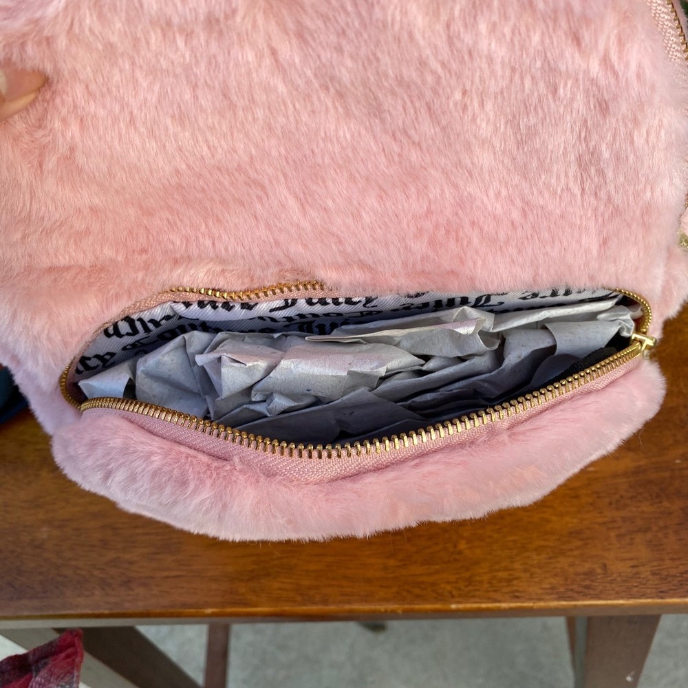 FINAL Clearance: Juicy Couture Pink Faux Fur Backpack - Picture 8 of 12